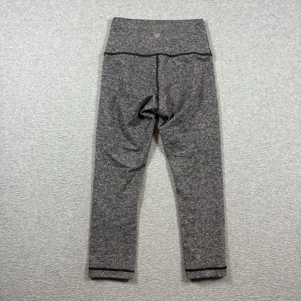 Lululemon Wunder Under High Rise Crop Leggings Heathered Gray Sz 4 W6AI0S Luon